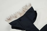 Flattering Paneled Fur Collar Raglan Sleeve Jacket