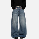 Y2K American Style Distressed Wide Leg Jeans