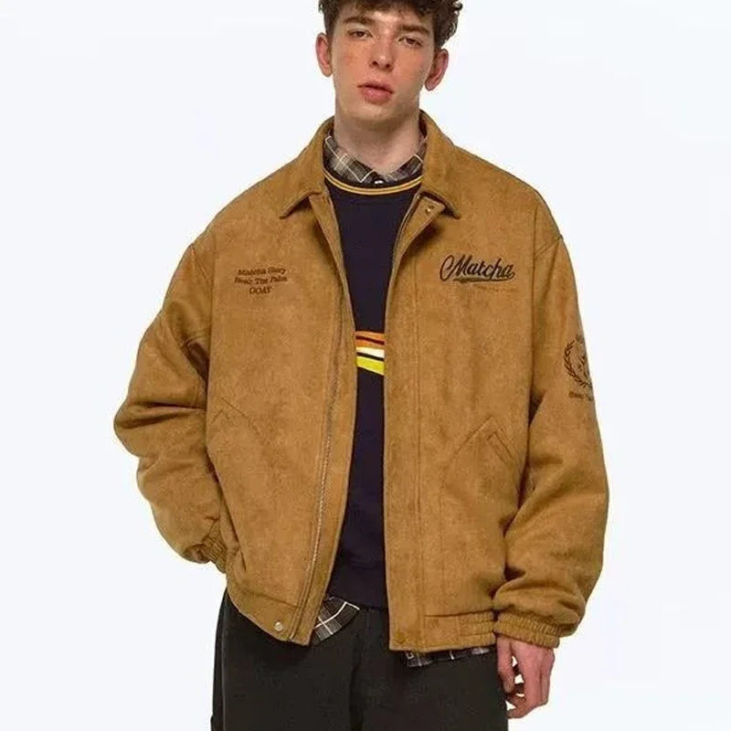 American Style Retro Racing Lapel Hip Hop Jacket