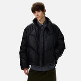 Durable High Street Spliced PU Leather Jacket