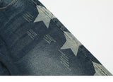 Ripped Side Stars Denim Pants