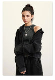 Women's Fleece Zip-up Cropped Hoodie