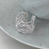 Silver Irregular Mesh Skeleton Line Ring