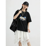 Dog Embroidered Loose Short T-Shirt
