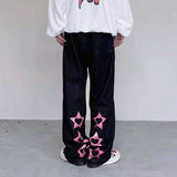 Funky Star Print Denim Pants