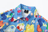 Y2K Vibrant Fashionable Cartoon Graphic Button-Up Shirt