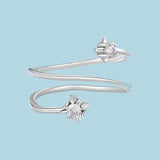 Minimalist Adjustable Sterling Silver Star Ring