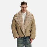 Winter Brushed Lamb Wool Parka Faux Fur Jacket