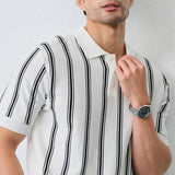 Men's Luxury Striped Casual Business Polo T-Shirt