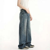 Sequin Patchwork Wornout Burr Edge Jeans