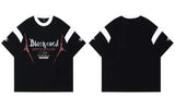 Warm Graphic Printed V-Neck Cotton Racing T-Shirt