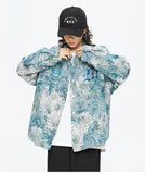 Trendy Gothic Daisy Print Varsity Jacket