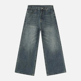 Y2K Camouflage Print Draped Floor Wide Leg Jeans