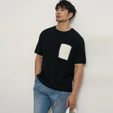 Streetwear Luxury Knit O-Neck Short Sleeve T-Shirt