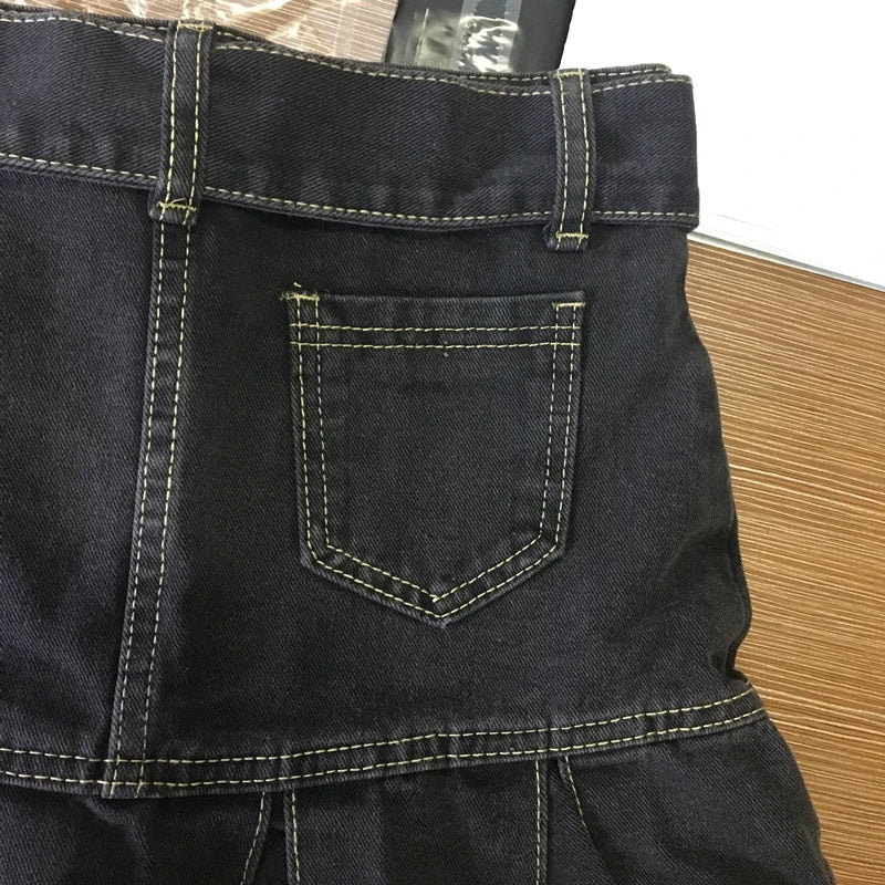 Y2K Denim High Waist Belted Skirt