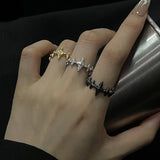 Irregular Cross Star Open Adjustable Ring