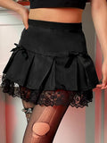 Dark Gothic Lace High Waist Skirt