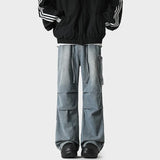 Streetwear Pleated Loose Cargo Jeans