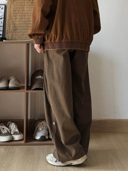 Versatile Elastic Waist Wide-leg Pants