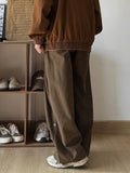 Versatile Elastic Waist Wide-leg Pants