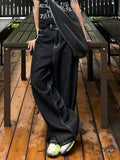 Retro Black Vintage Embroidery Oversized Baggy Jeans