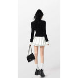 Women Slim Fit Color Blocked Cardigan