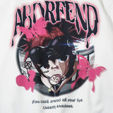 Solid Color Graphic Print Hoodie