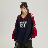 Vintage Cozy American Letter Print Sweatshirt