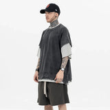 Vintage Patchwork Ripped Sleeve T-Shirt