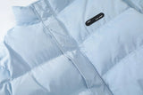 Pleated Heart Stand Collar Puffer Jacket
