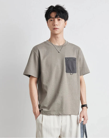 Men's Casual Summer Pocket Loose Fit T-Shirt