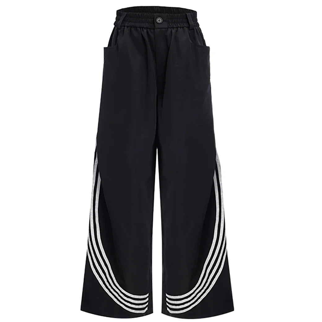 Luxury Designer Cool Baggy Striped Sweatpants