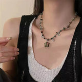 Colorful Irregular Natural Stone Star Pendant Necklace