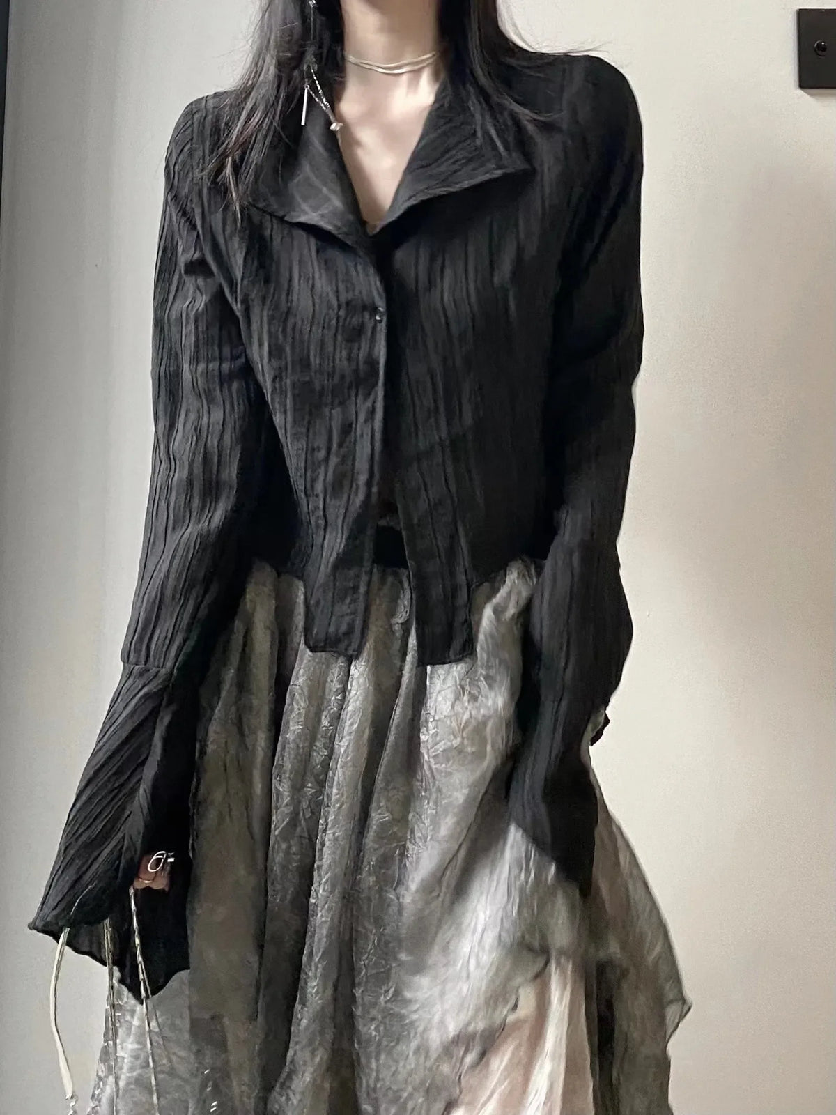 Gothic Whisper Asymmetrical Shirt