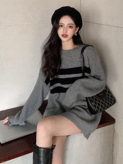Striped Knitted Women's Sweater