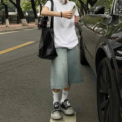 Y2K Wide-Leg Denim Jorts