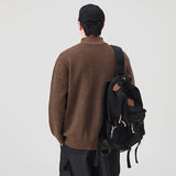 Cozy Black Turtleneck Half Zipper Sweater