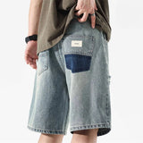 Streetwear Vintage Patchwork Distressed Denim Short
