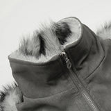 Streetwear Winter Vintage Fur Thicken Parkas Jacket