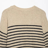 Chic Striped Knitted O-Neck Collar Sweater