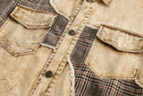 Vintage Plaid Patchwork Denim Jacket