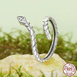 Adjustable Sterling Silver Snake CZ Band Ring