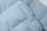 Pleated Heart Stand Collar Puffer Jacket