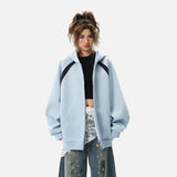Y2K Minimalist Solid Color Casual Sweatshirt