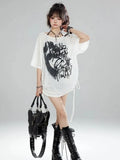 Y2K Gothic Summer Letter Print Casual T-Shirt