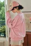 Cozy Pink Oversized Round Neck Sweatshirt