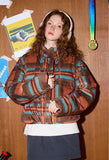 Women American Style Plaid Puffer Jacket