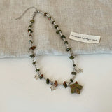 Colorful Irregular Natural Stone Star Pendant Necklace