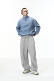 Patchwork Cozy Fleece Blade Wide Leg Jogger