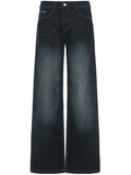 Dark Blue Loose Fit Straight Jeans